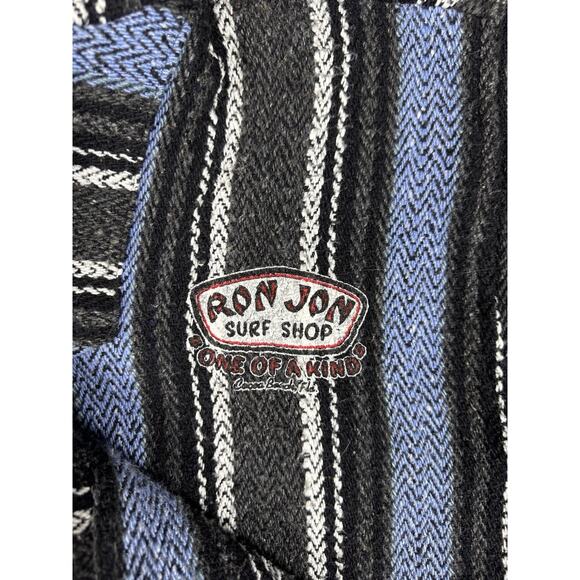 Ron Jon Surf Shop Pullover Hoodie Drug Rug Adult Sz Medium Blue Black Poncho EUC - Picture 9 of 10